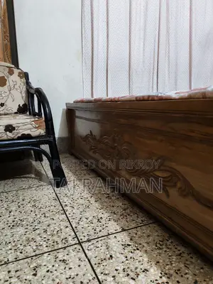 Segun Wood King Size Bed + Mattress + Toshok for Sale (Used)