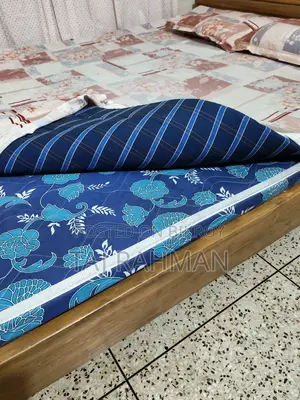 Segun Wood King Size Bed + Mattress + Toshok for Sale (Used)