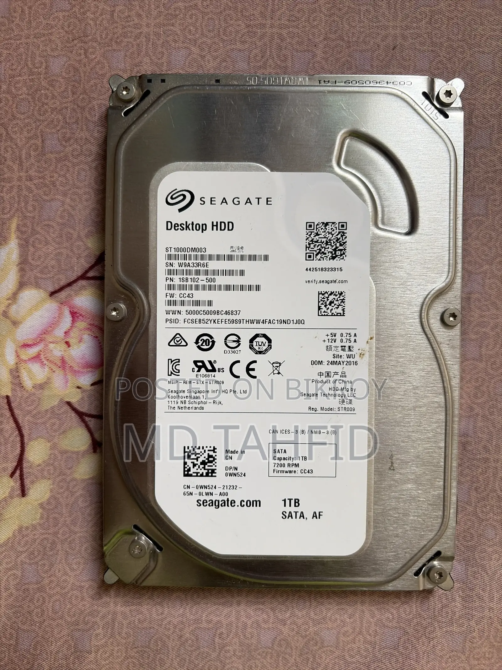 Seagate 1TB Desktop HDD 7200RPM SATA Hard Drive – Good Condition