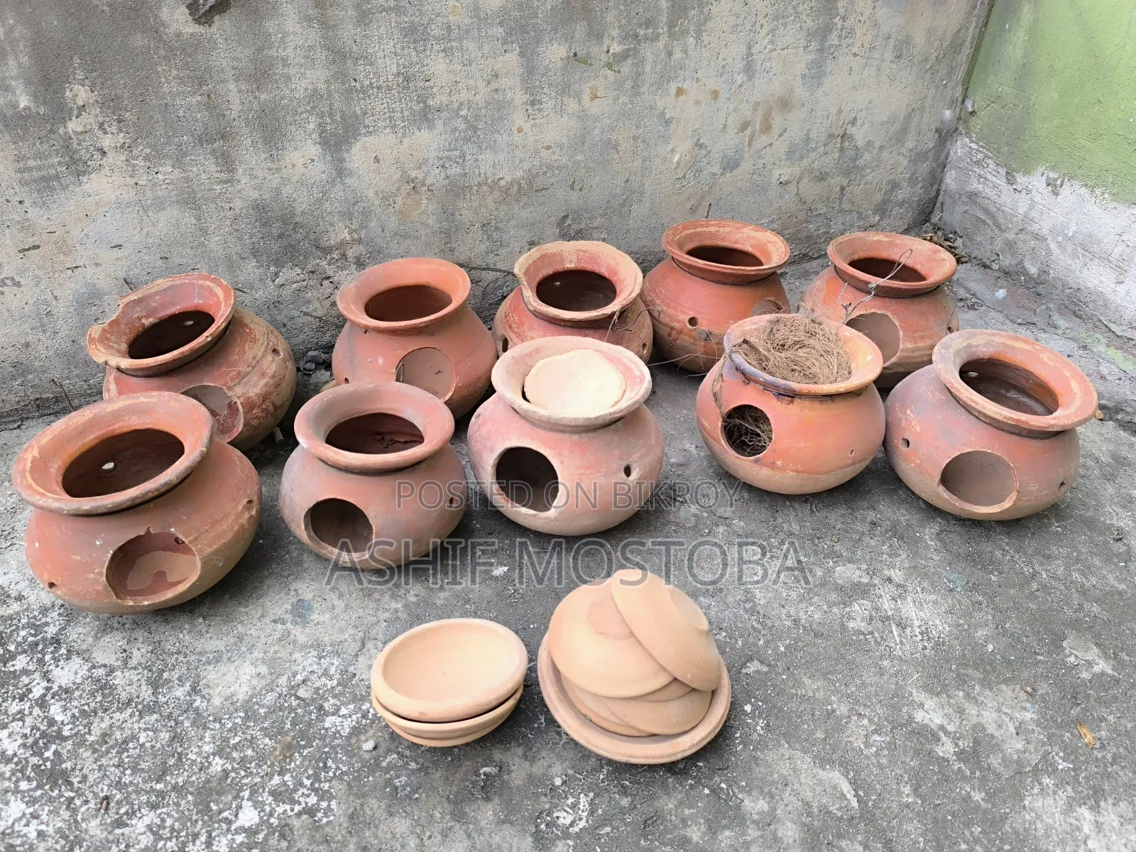 লাভবার্ড ,জাভা, বাজরিগার পাখির মাটির হাড়ি (ঢাকনা সহ)