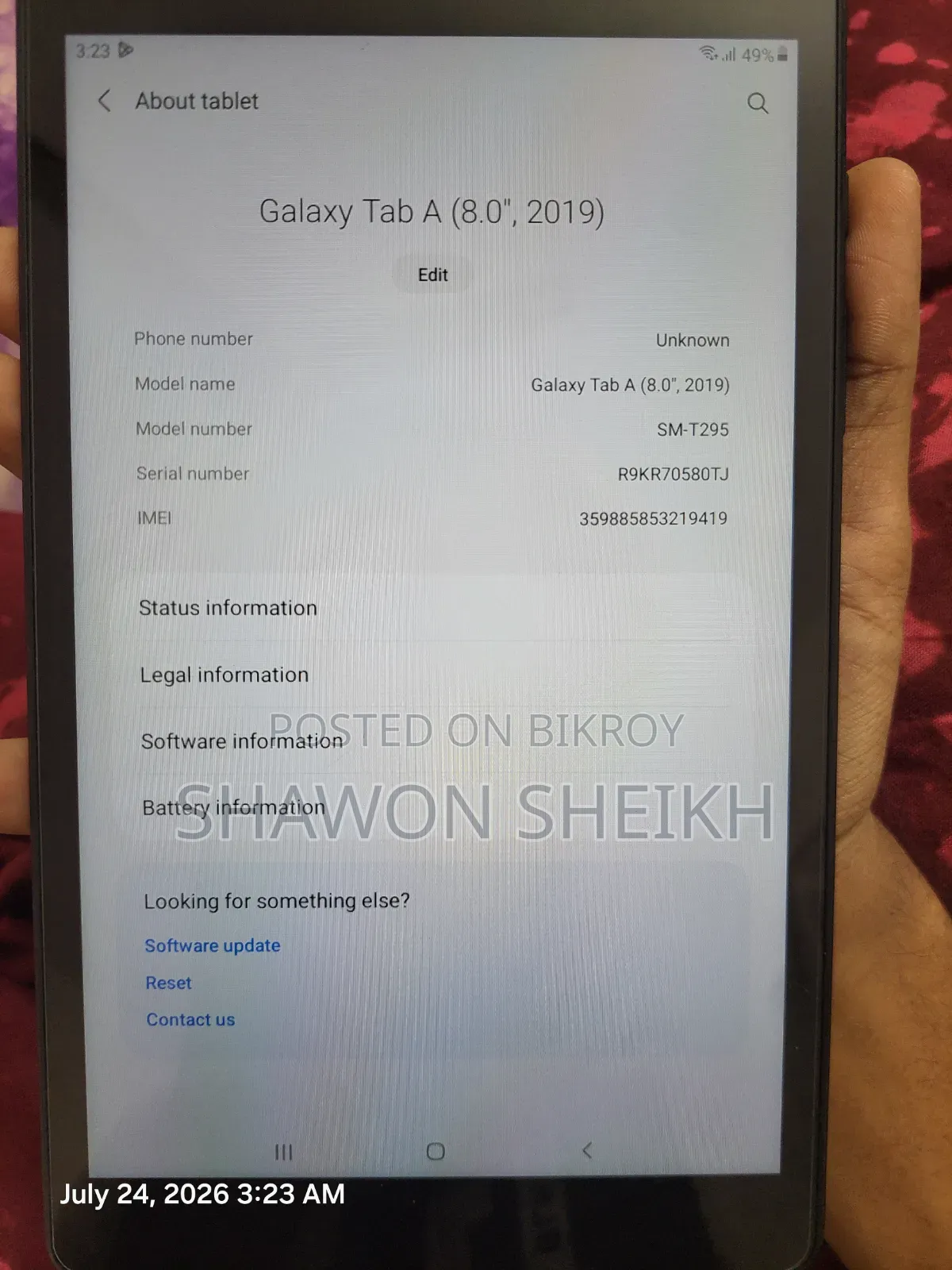 নতুন স্যামসাং গ্যালাক্সি ট্যাব এ ৮.০ (২০১৯) ৩২ জিবি ব্ল্যাক