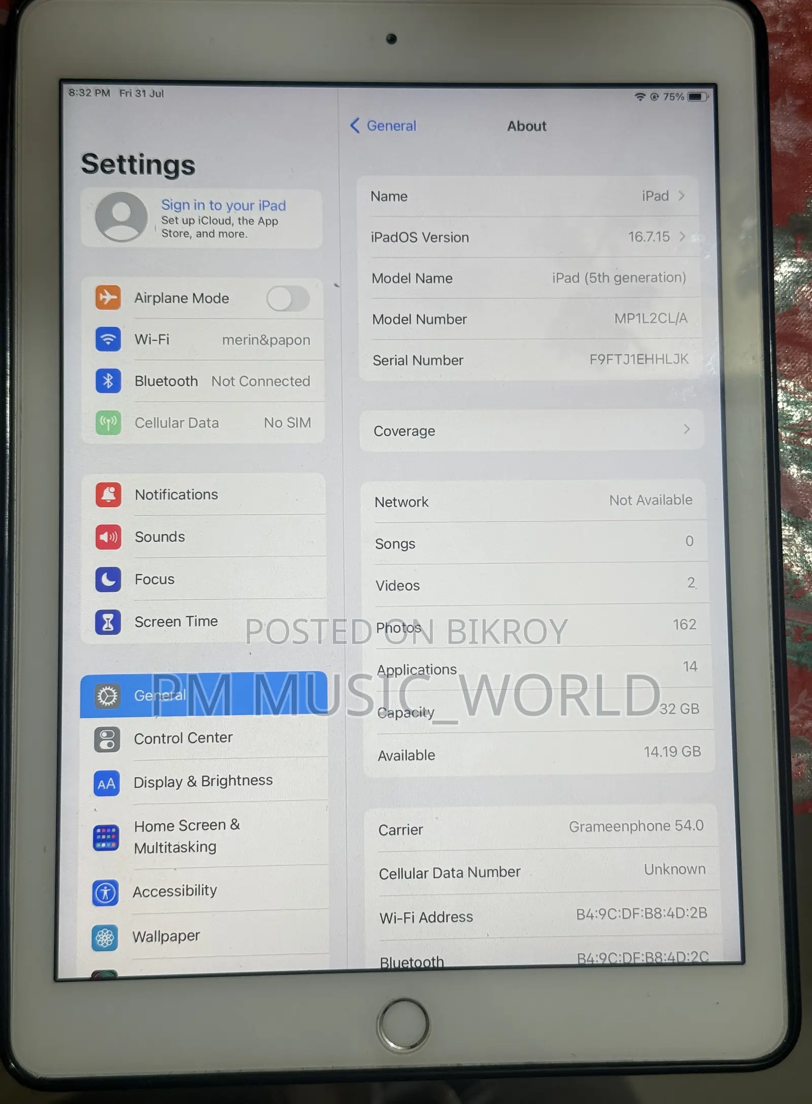 Apple iPad 5 (2022) 32 GB White