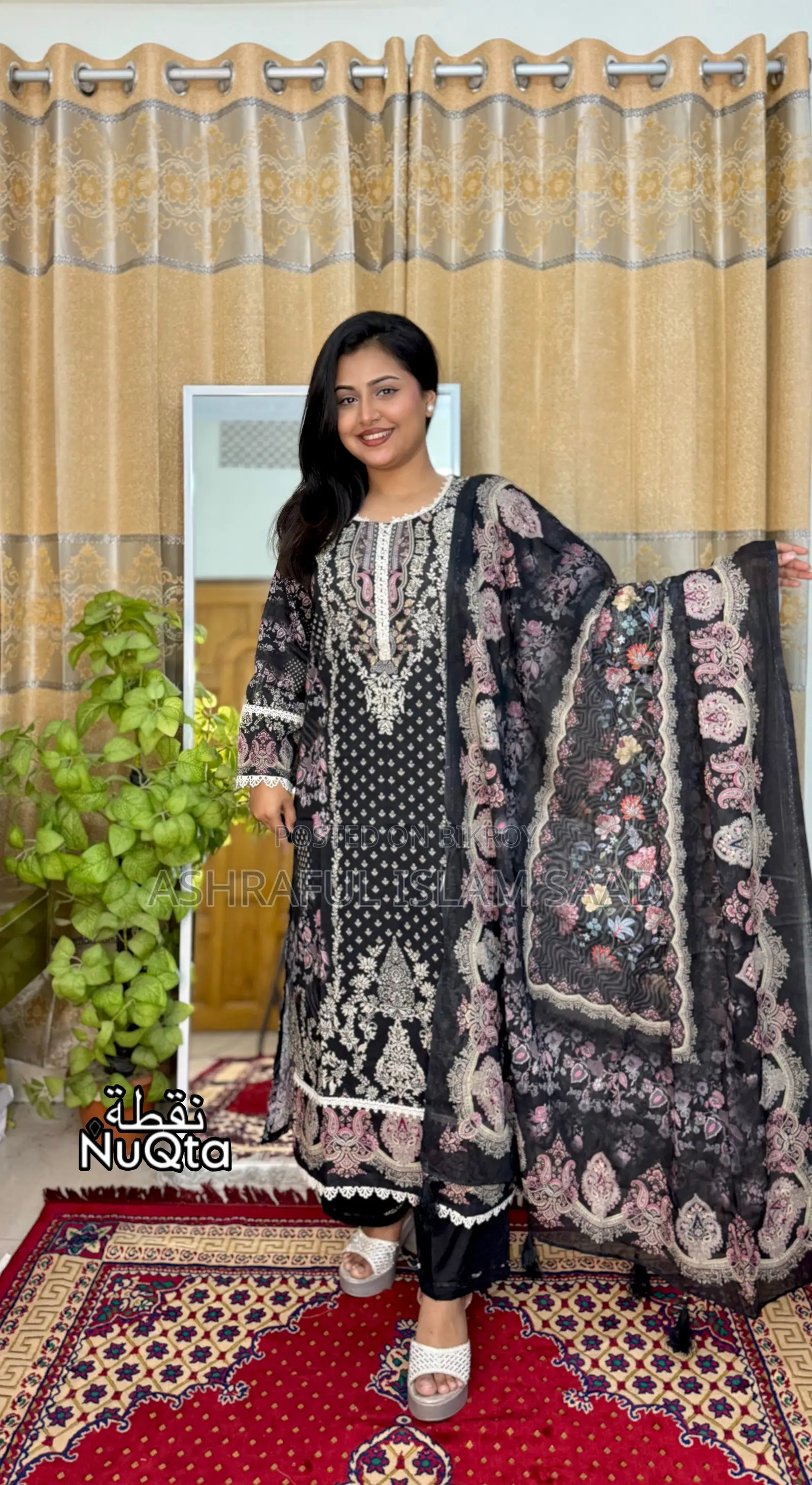Premium Pakistani Inspired Stitched 3 Piece Lawn Dress for Women