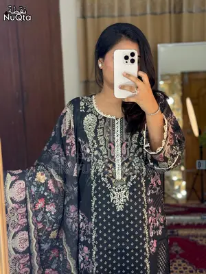 Premium Pakistani Inspired Stitched 3 Piece Lawn Dress for Women
