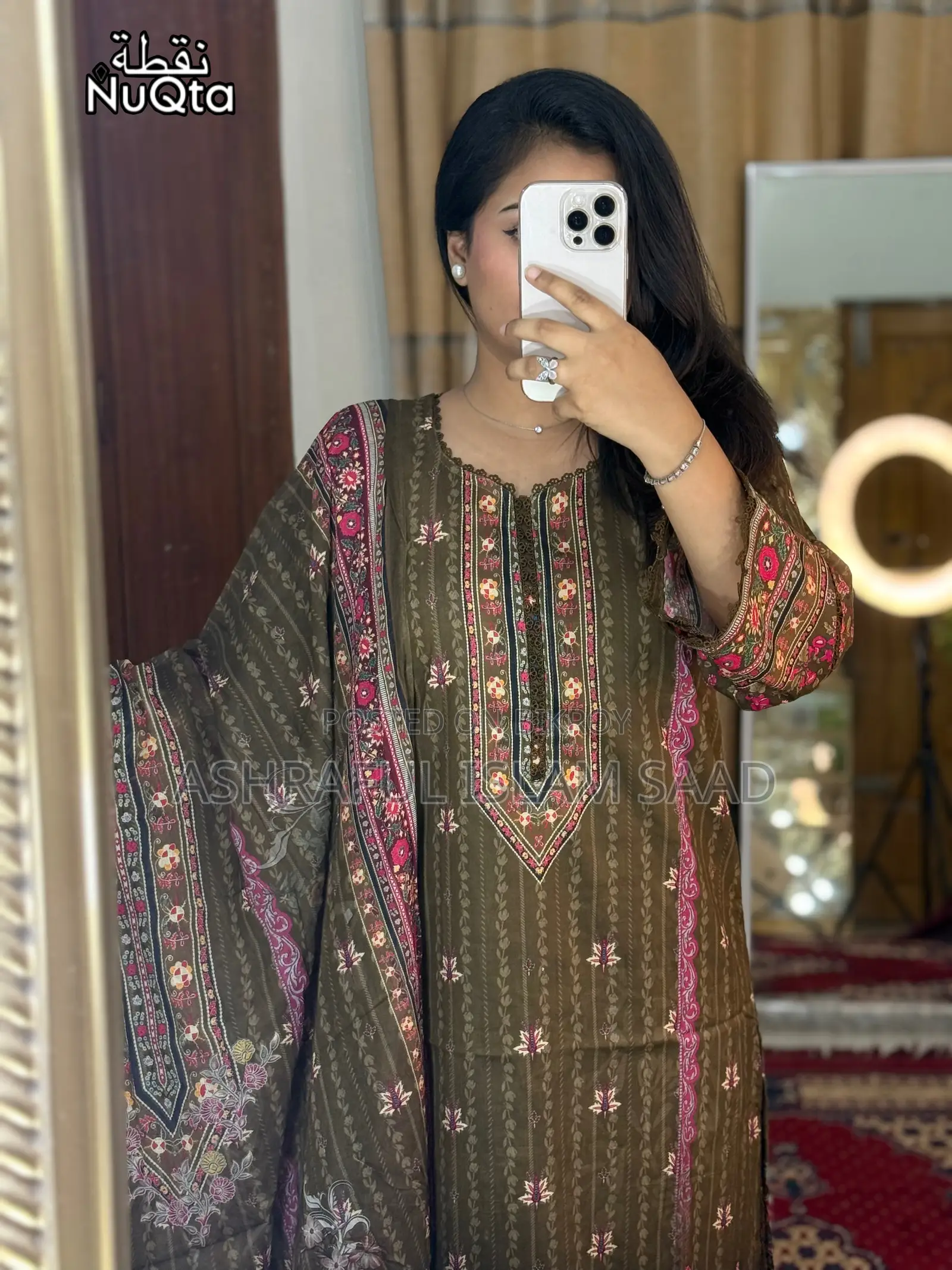 Premium Pakistani Inspired Stitched 3 Piece Lawn Dress for Women