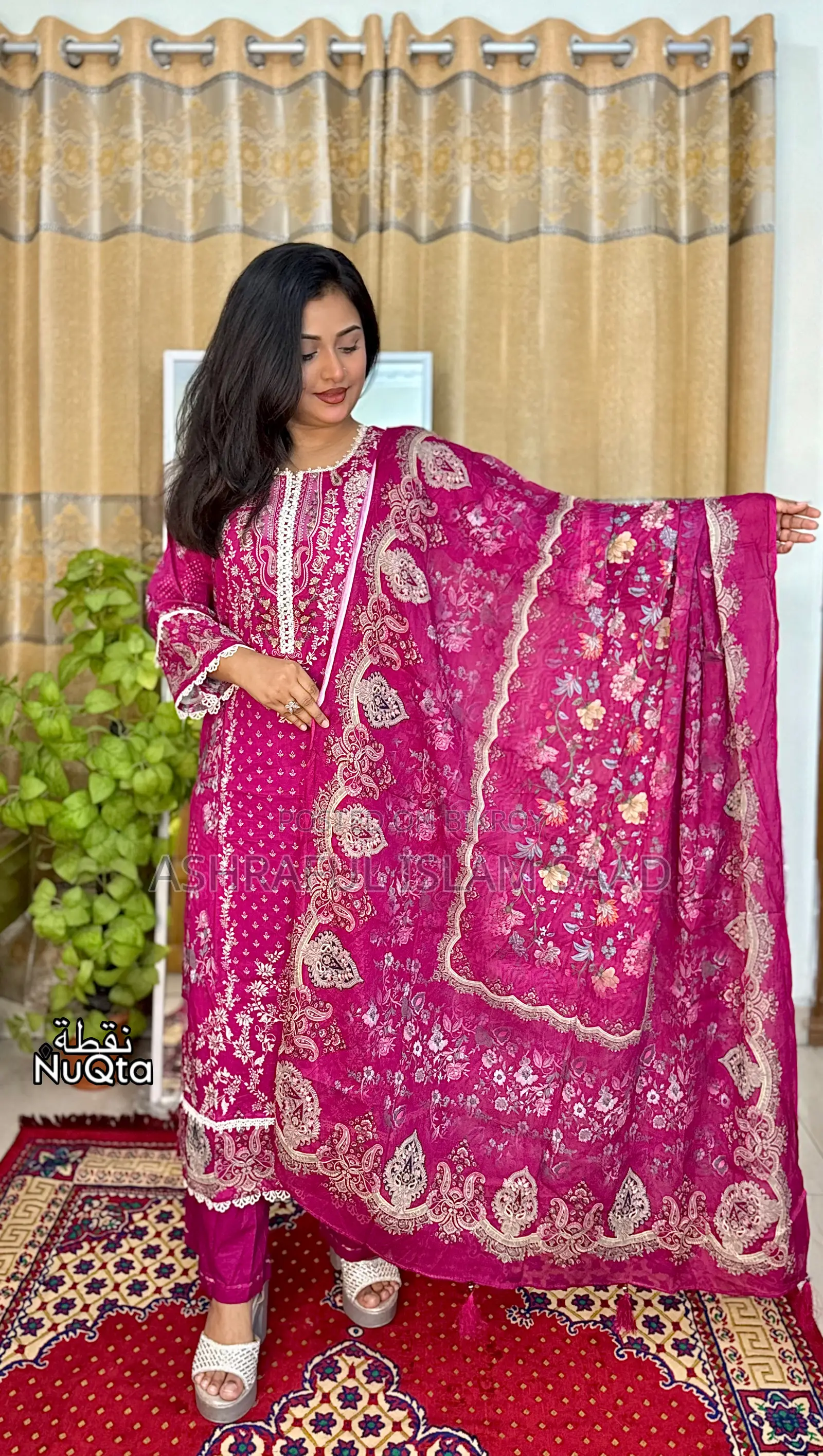 Premium Pakistani Inspired Stitched 3 Piece Lawn Dress for Women