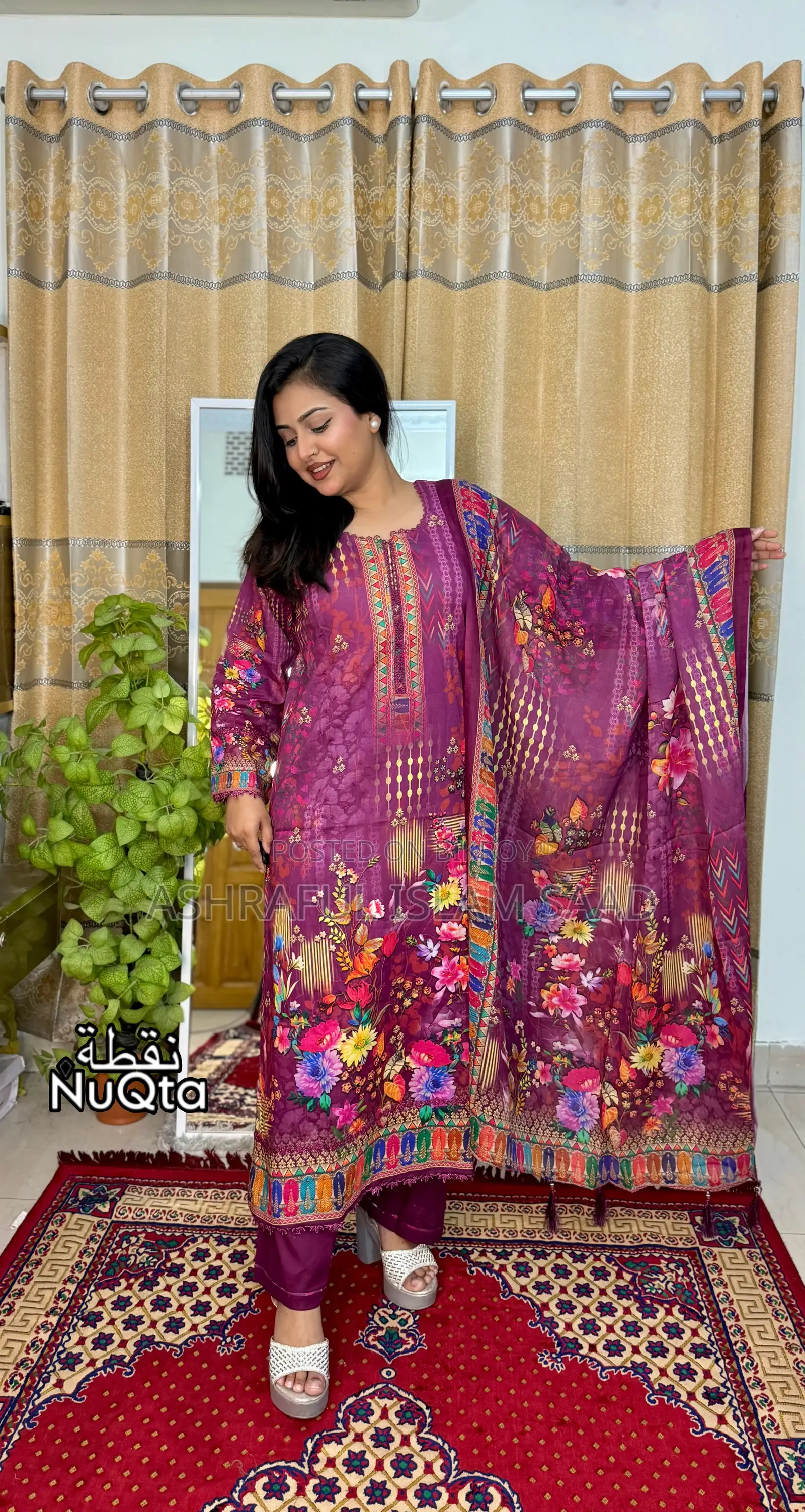 Premium Pakistani Inspired Stitched 3 Piece Lawn Dress for Women