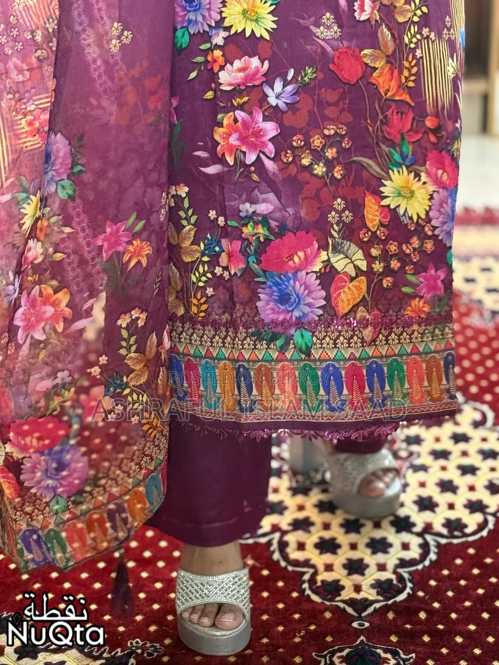 Premium Pakistani Inspired Stitched 3 Piece Lawn Dress for Women