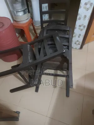 Three Wooden Chairs with Cushions