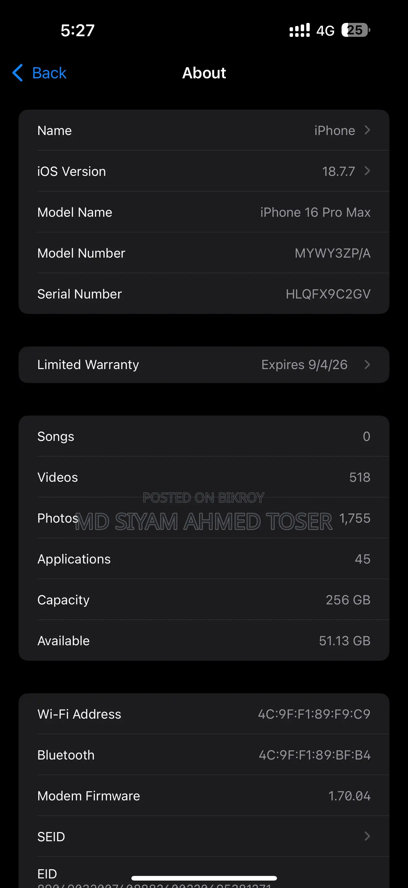 Apple iPhone 16 Pro Max 256 GB Gray