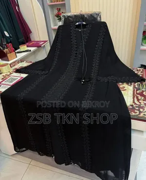 Dubai Cherry Borka With Inner and Hijab