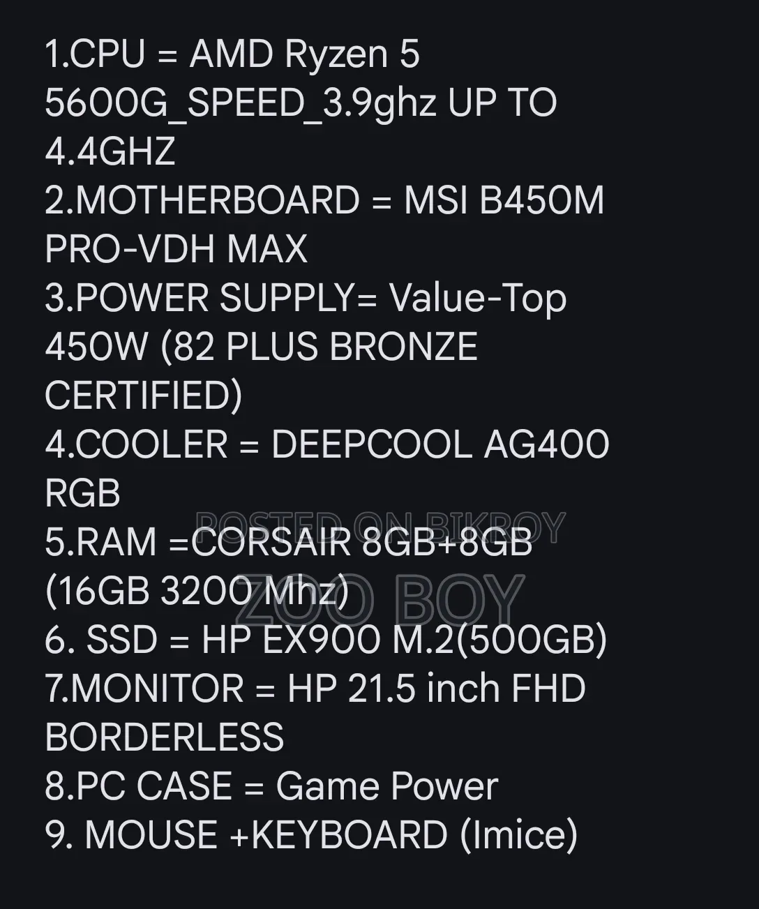 Desktop Computer MSI 16GB AMD Ryzen 5 SSD 500GB