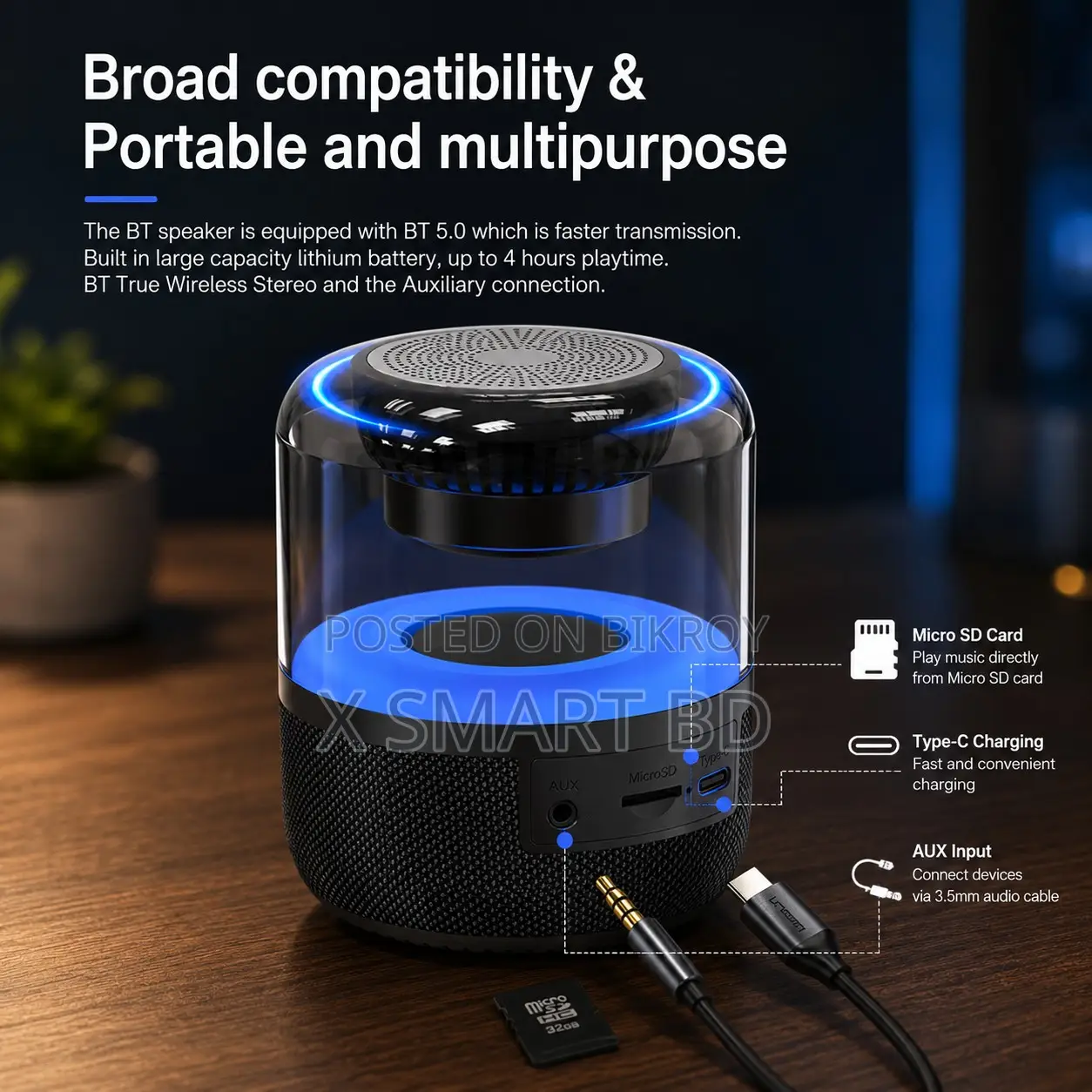 Z5 RGB Mini RGB Portable Wireless Bluetooth Speaker