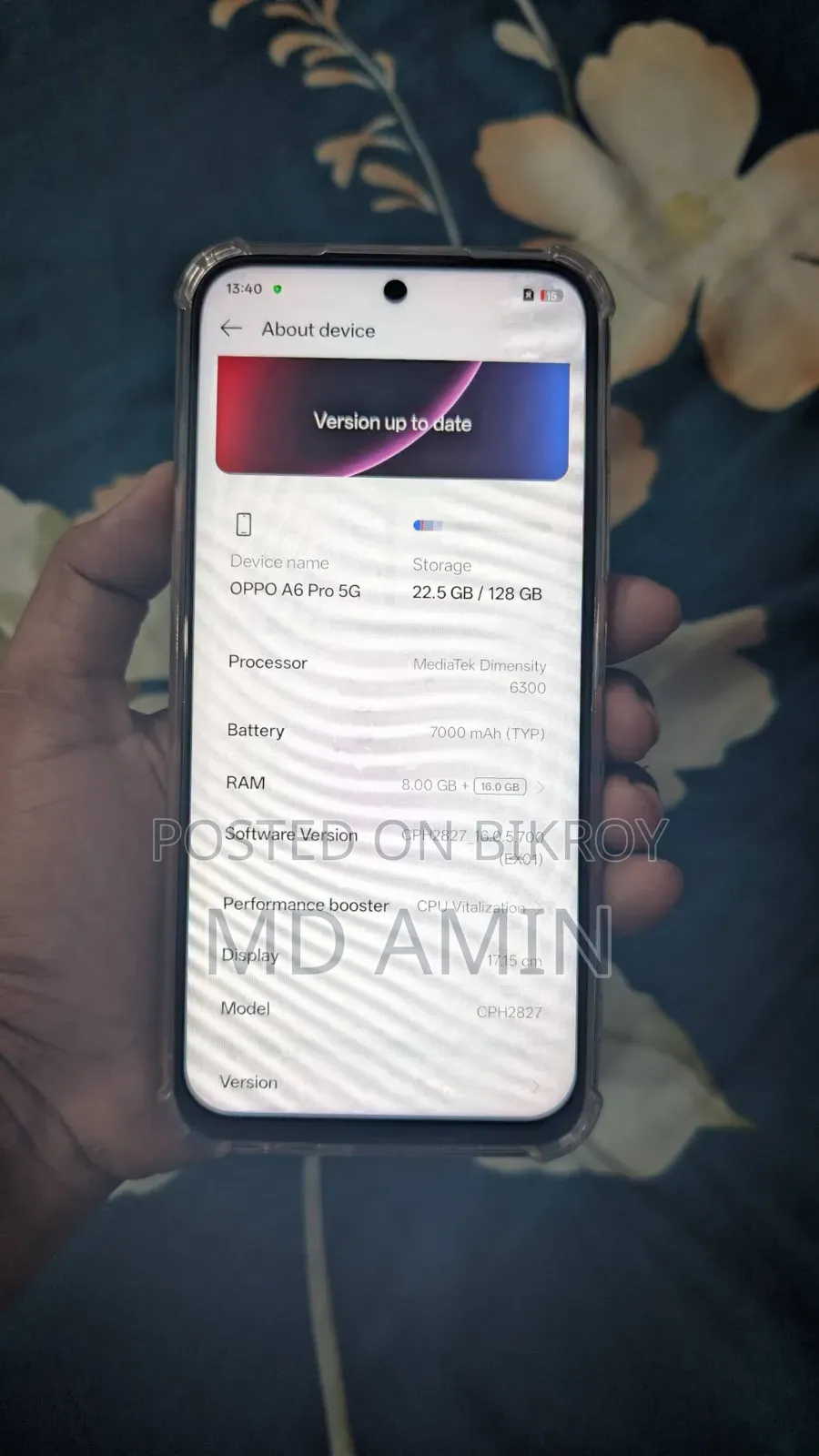 নতুন অপো এ৬ ১২৮ জিবি পিংক