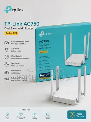 TP-Link Archer C24 AC750 Dual Band Wi‐Fi Router