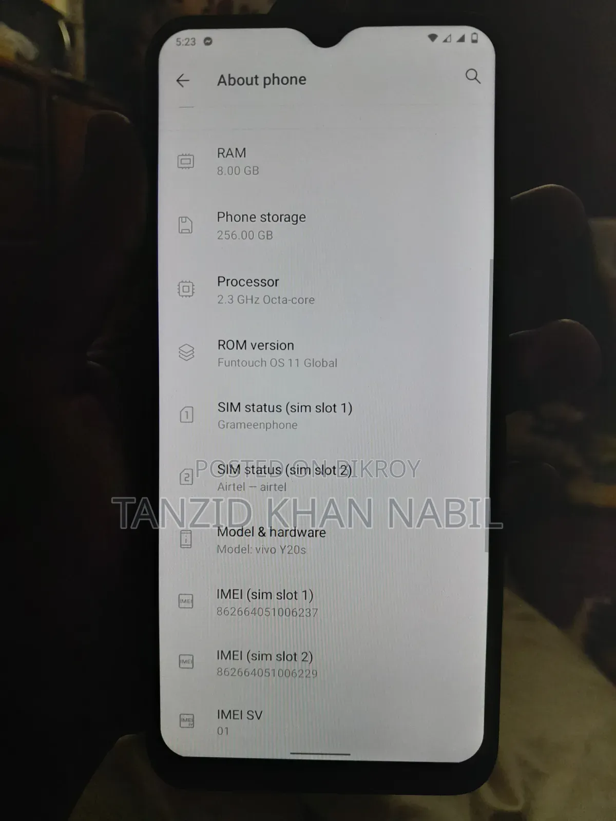 Vivo Y20S 128 GB Blue