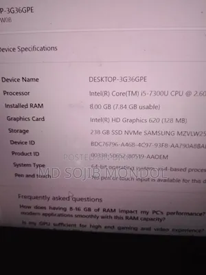 Laptop Lenovo ThinkPad T470 8GB Intel Core i7 SSD 256GB