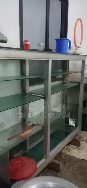 Thai Aluminum and Glass Display Showcase Rack.