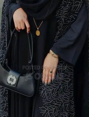 Premium Bijli Stone Burqa Set | Full Dubai Cherry | Free Size