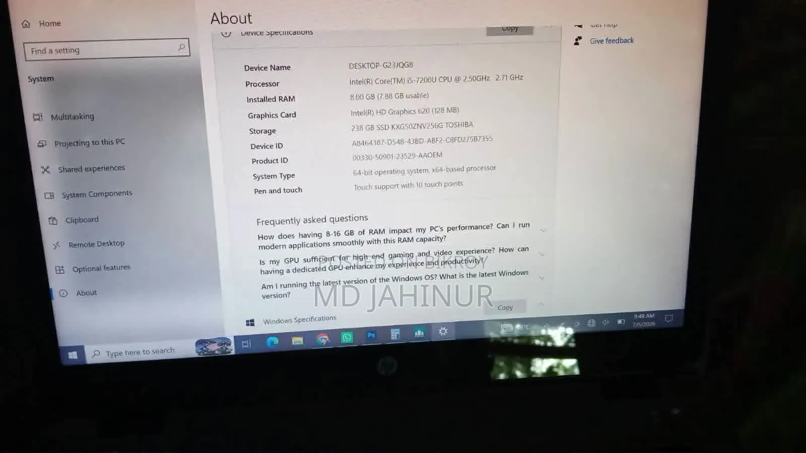 Laptop HP 17-3000 8GB Intel Core I5 SSD 256GB