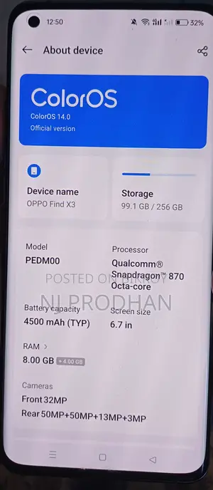 Oppo Find X3 256 GB Blue