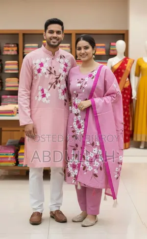 পাঞ্জাবি থ্রি পিস কাপল সেট কাপল সেট