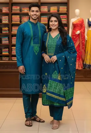 পাঞ্জাবি থ্রি পিস কাপল সেট কাপল সেট