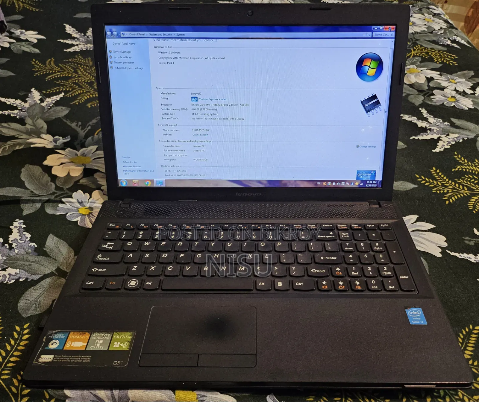 Laptop Lenovo G510 4GB Intel Core i3 HDD 512GB