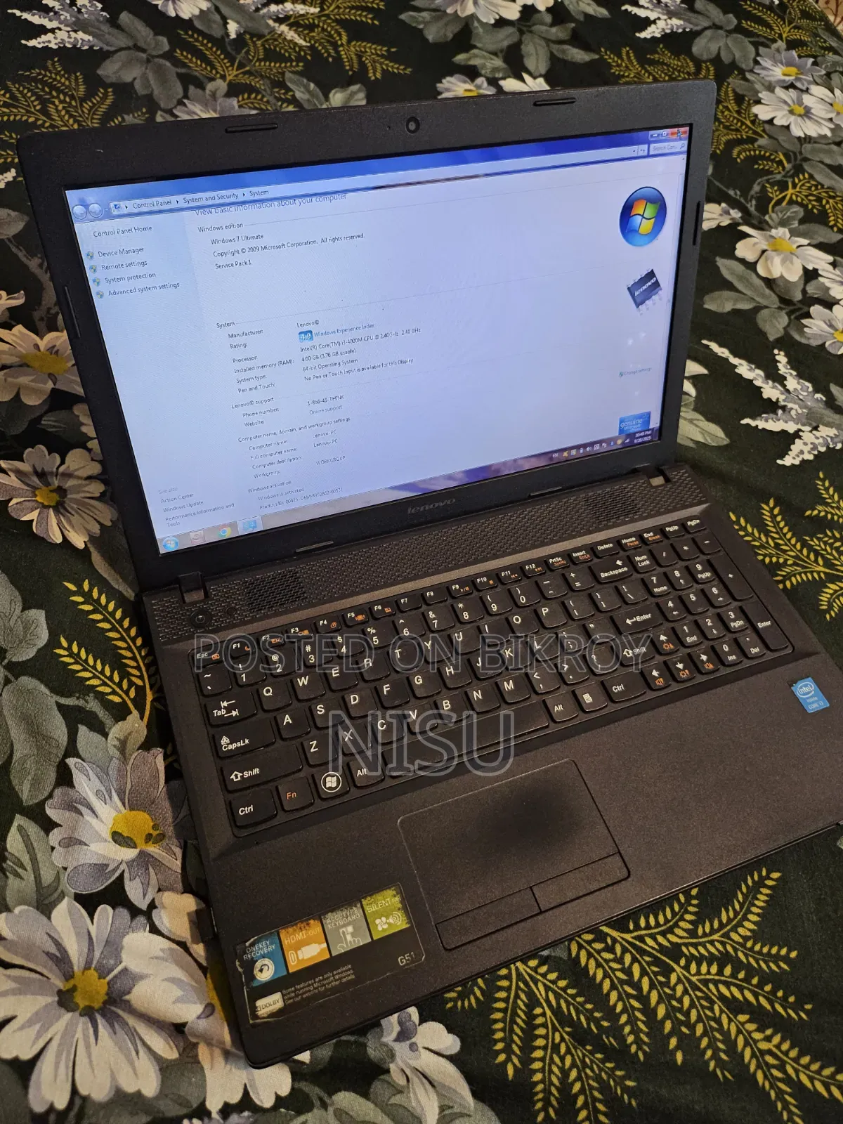 Laptop Lenovo G510 4GB Intel Core i3 HDD 512GB