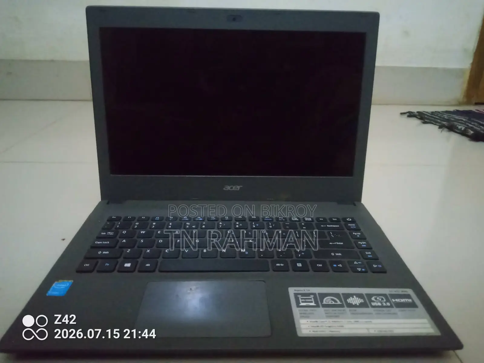 Laptop Acer Aspire E15 4GB Intel Core I3 HDD 500GB