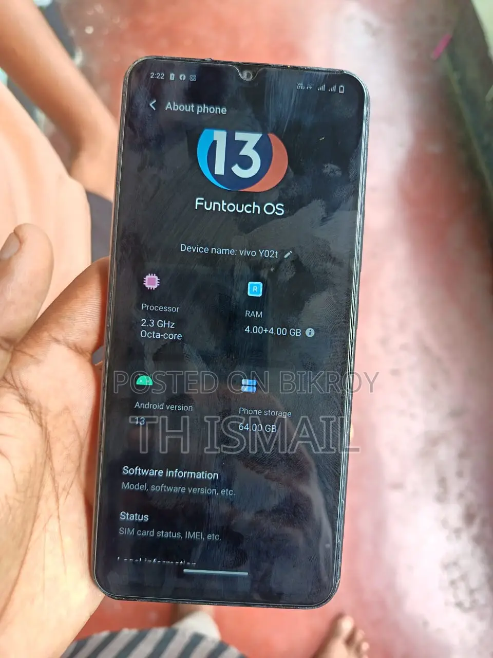 Vivo Y02t 64 GB Gray