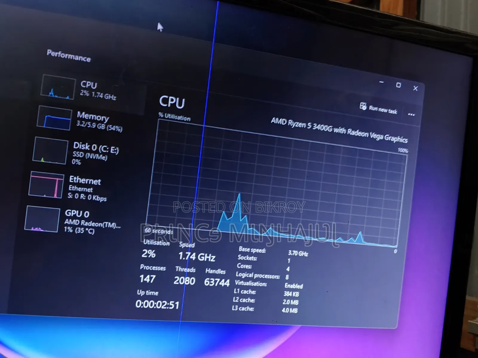Desktop Computer MSI Aegis 3 8GB AMD Ryzen 5 SSD 128GB