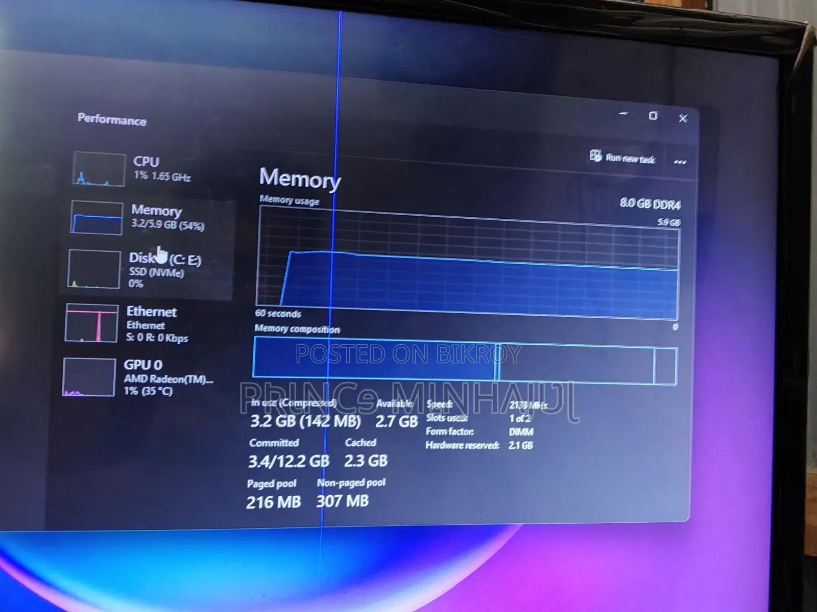 Desktop Computer MSI Aegis 3 8GB AMD Ryzen 5 SSD 128GB