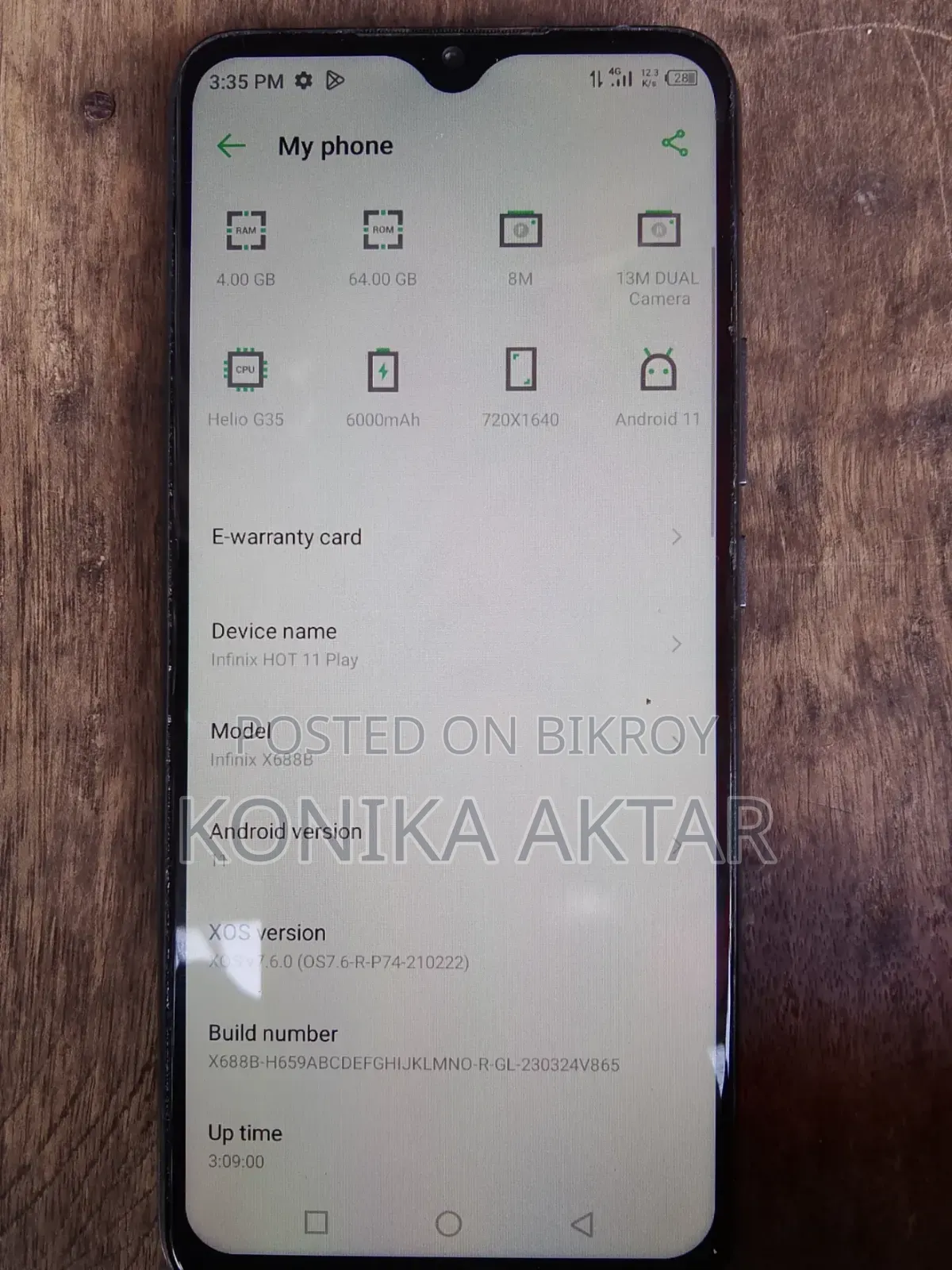 Infinix Hot 10 Play 64 GB Black