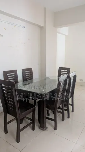 কাঠের ডাইনিং টেবিল ৬ পিস চেয়ার সেট সহ