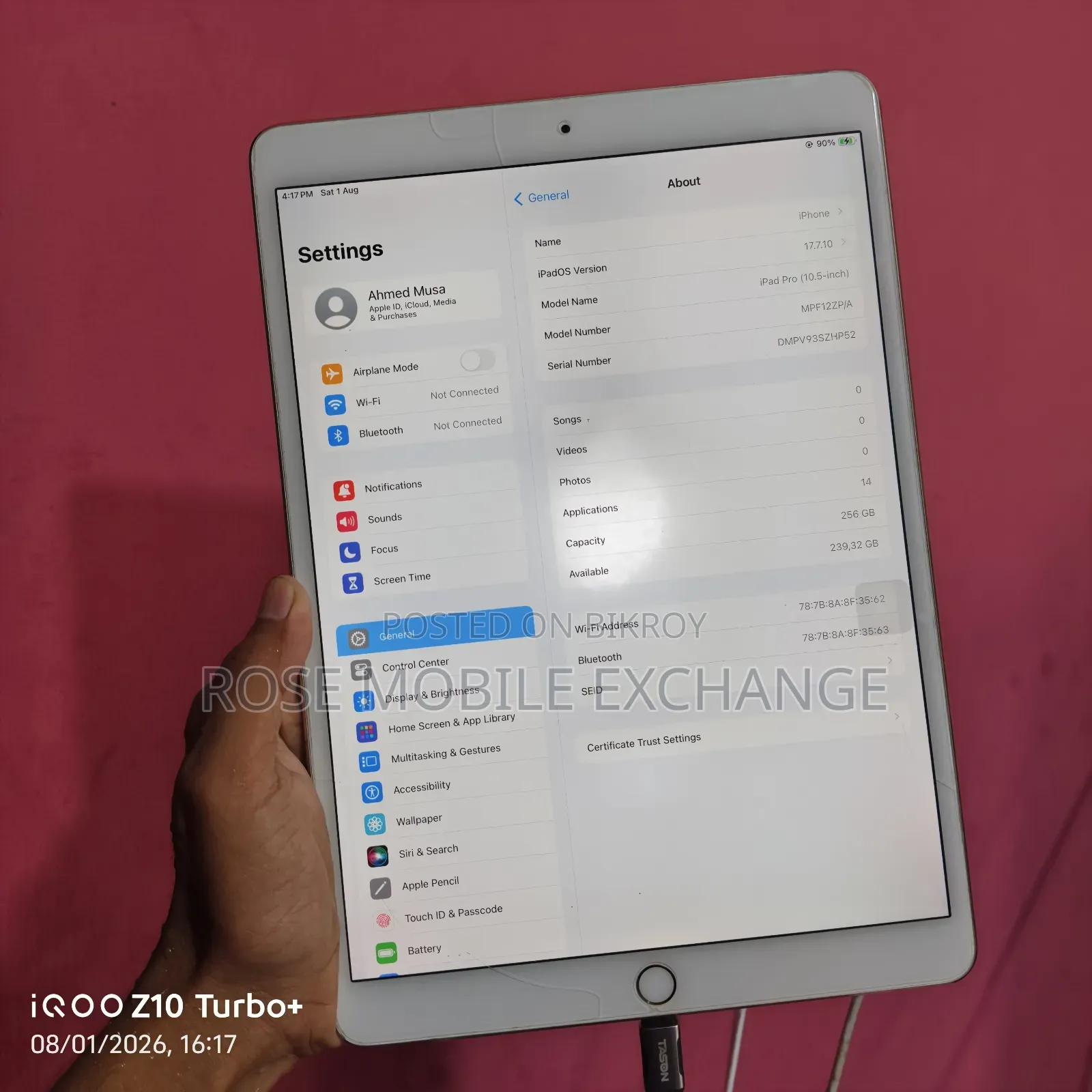 অ্যাপল আইপ্যাড প্রো ১০.৫ (২০১৭) ২৫৬ জিবি সিলভার