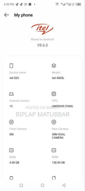 Itel S23 128 GB White