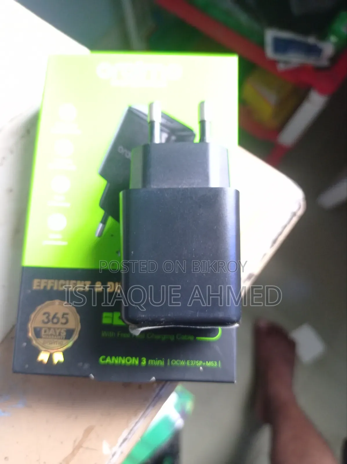 Oraimo 6 Watt Charger Adapter With Cable