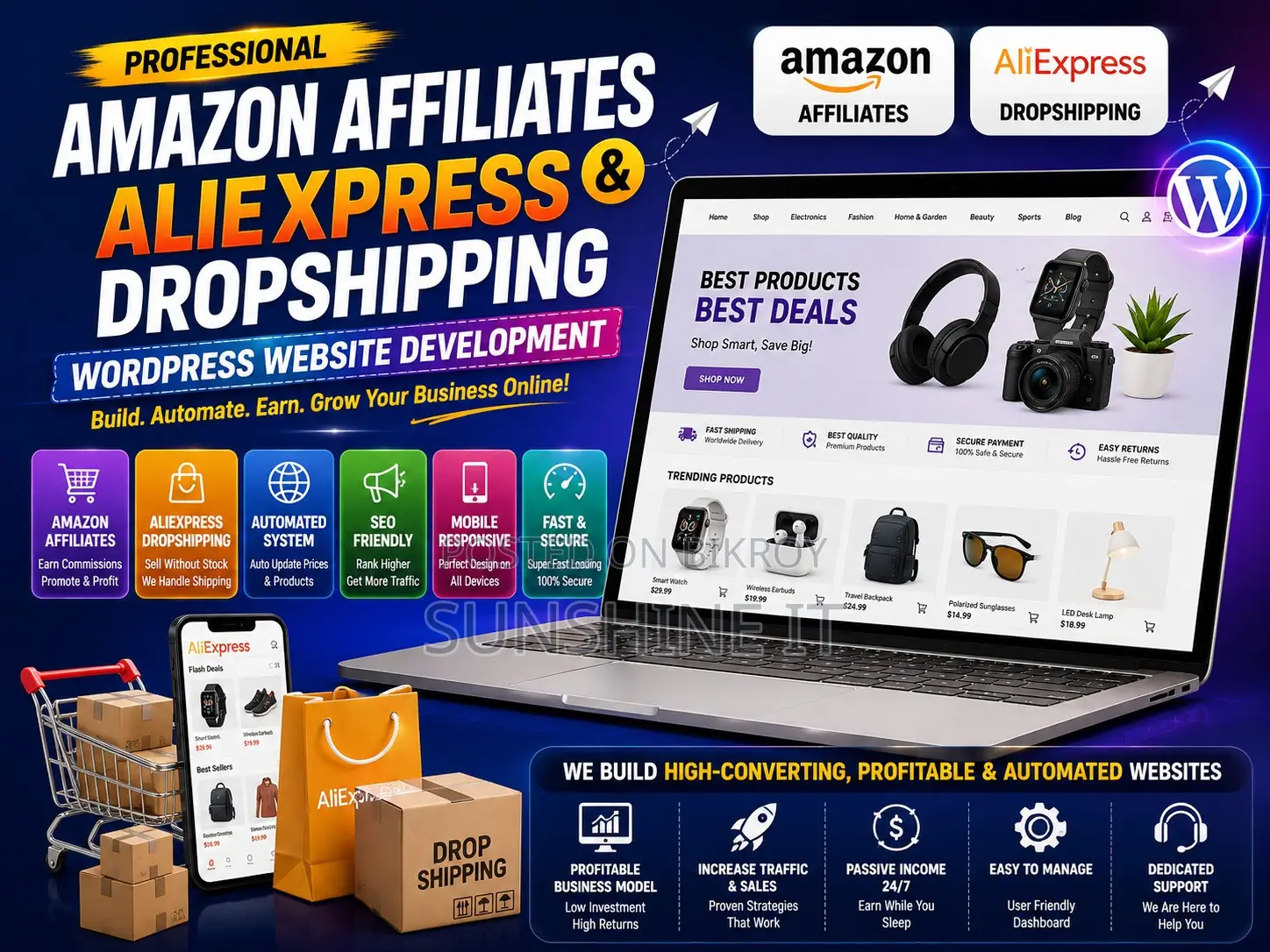 Amazon Affiliates AliExpress Dropshipping Website Development