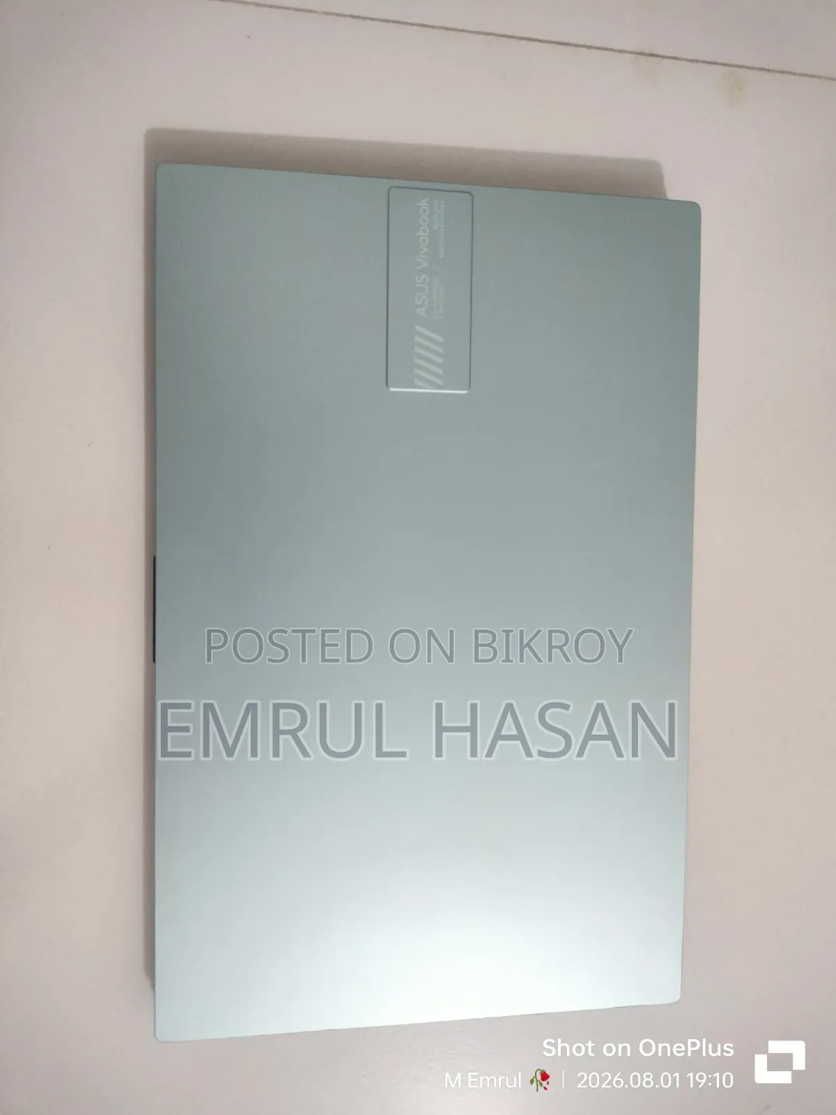 নতুন ল্যাপটপ আসুস ভিভুবুক গো ১৫ ৮জিবি এএমডি রাইজেন ৫ এসএসডি ৫১২জিবি