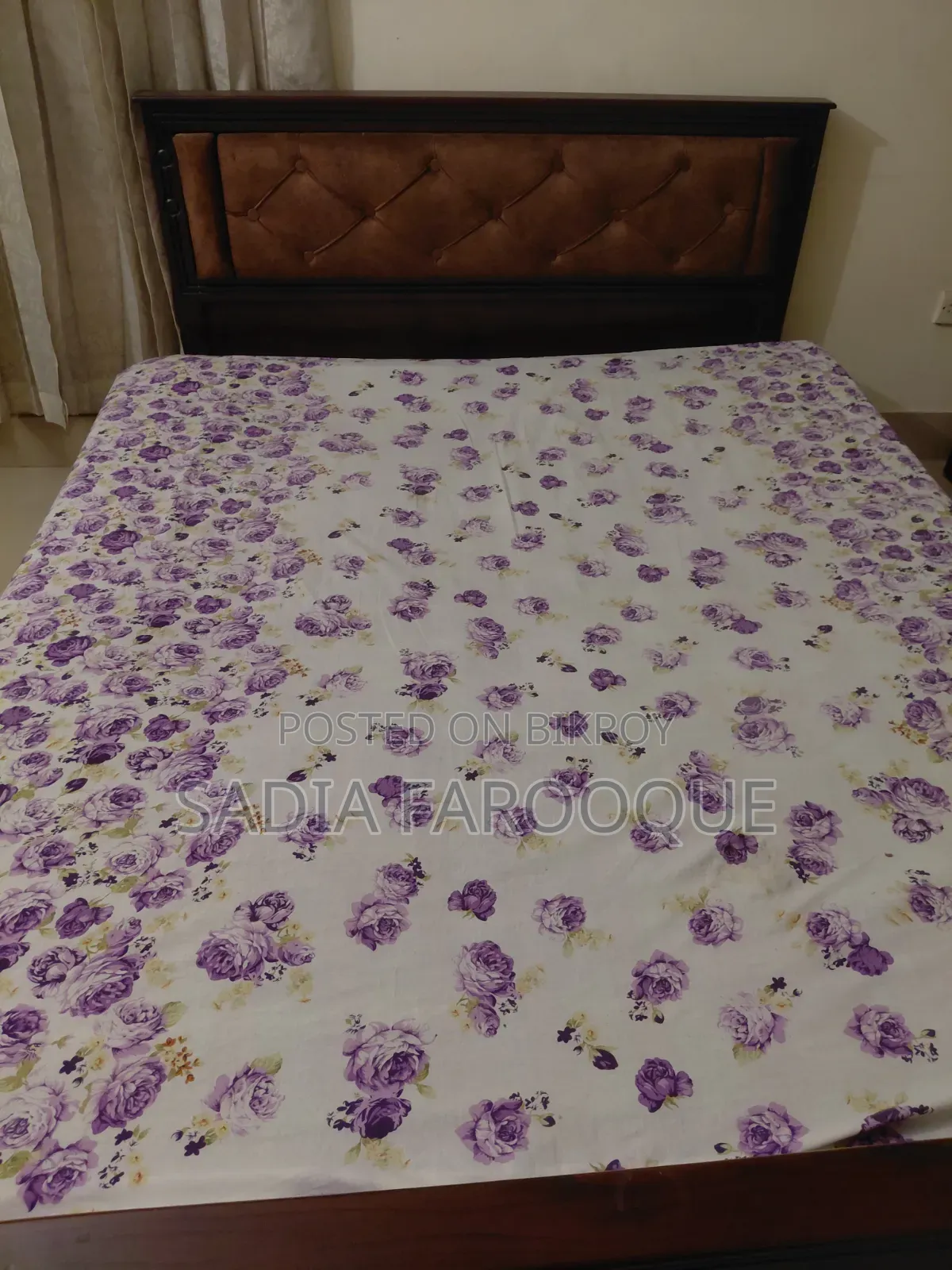 Bed, 5 Feet by 7 Feet, Malaysian Plywood, Very Good Condition, Rarely Used