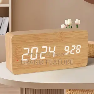 Smart LED Wooden Clock —