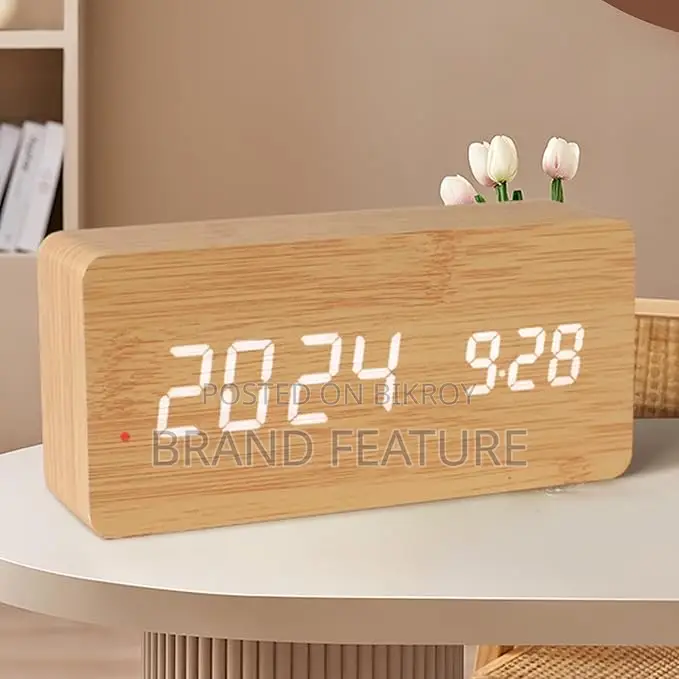 Smart LED Wooden Clock —