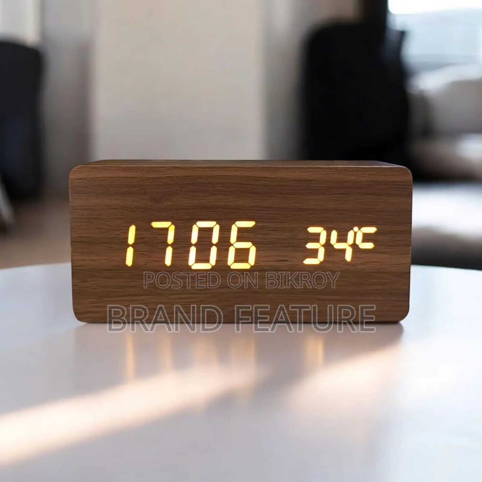 Smart LED Wooden Clock —