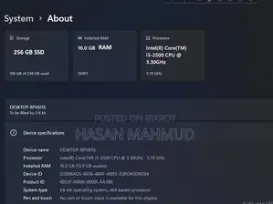 Desktop Computer 16GB Intel Core I5 SSD 256GB