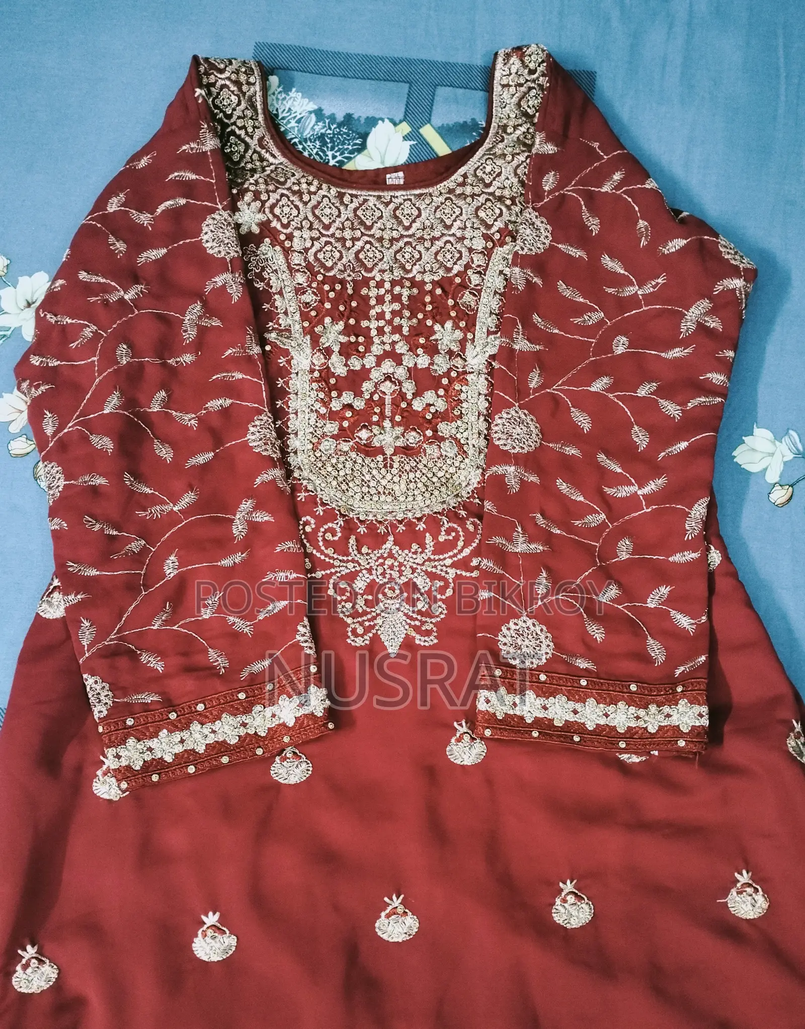 "Almost New Red Stone Work Kameez" | Grab This Beauty