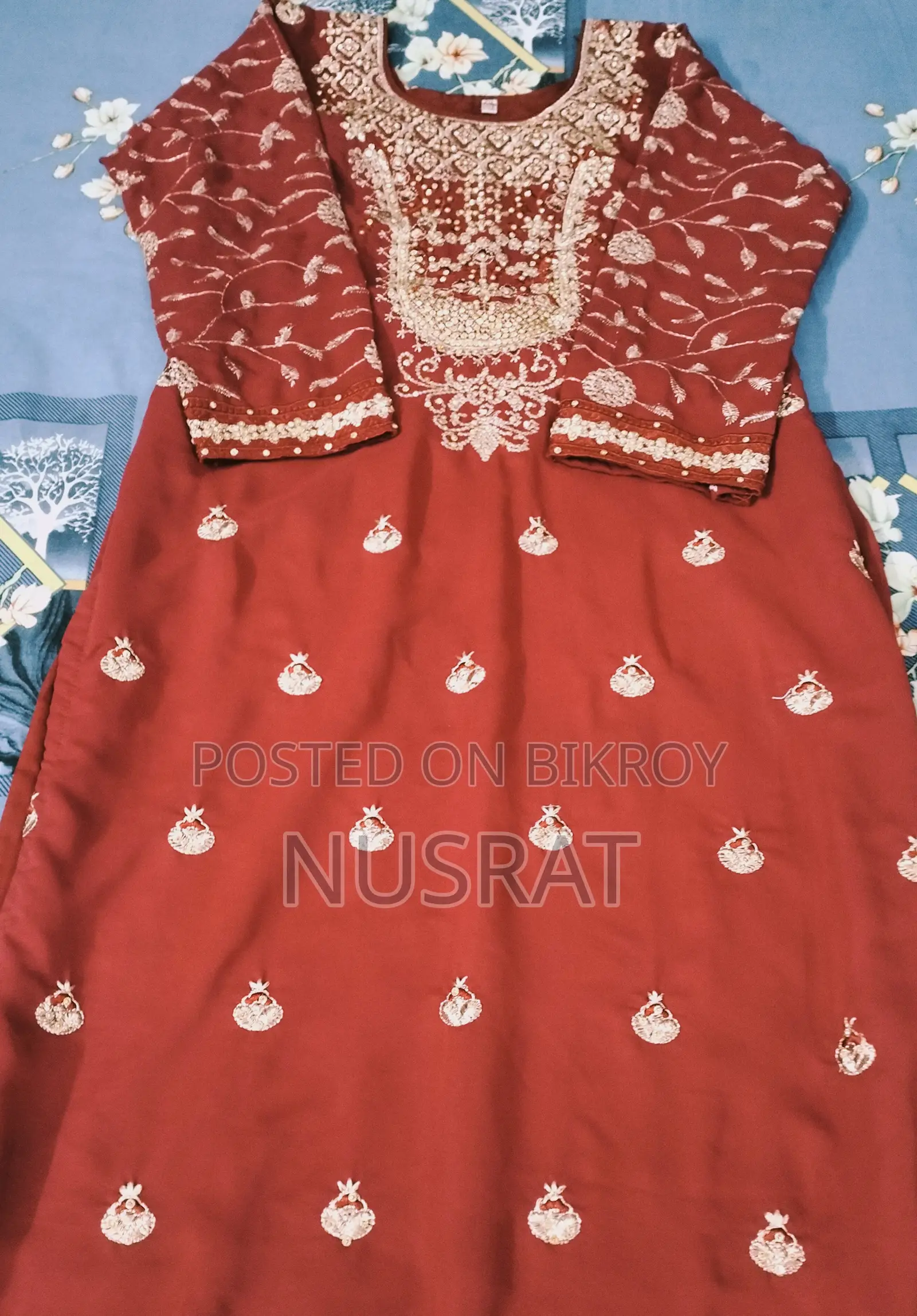 "Almost New Red Stone Work Kameez" | Grab This Beauty