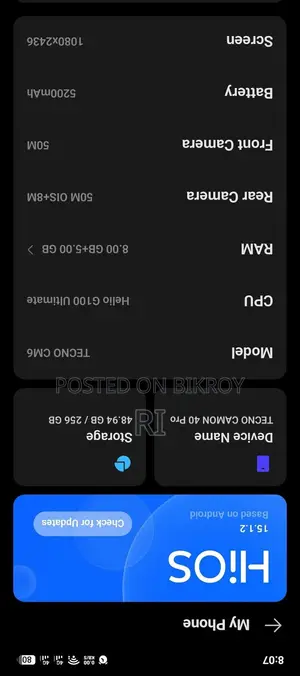 Tecno Camon 40 Pro 4G 256 GB Gray