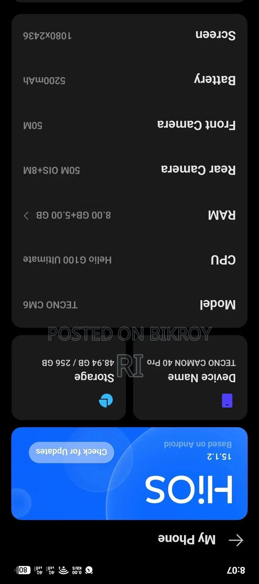 Tecno Camon 40 Pro 4G 256 GB Gray