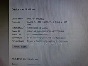 Desktop Computer 4GB Intel Core I3 SSD 320GB